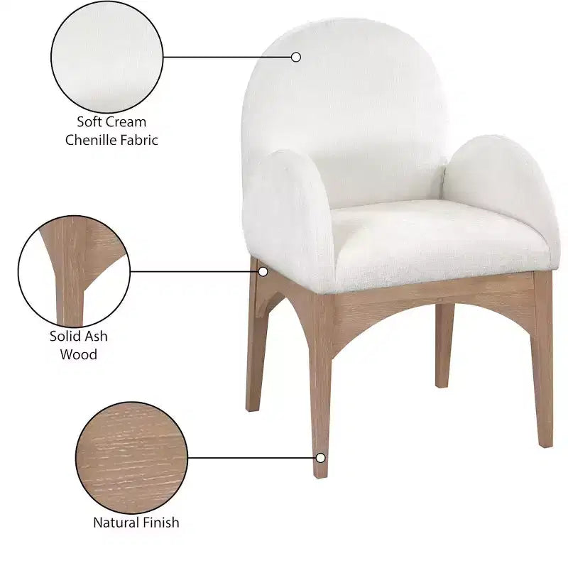 Meridian Furniture,Waldorf Chenille Fabric Dining Chair