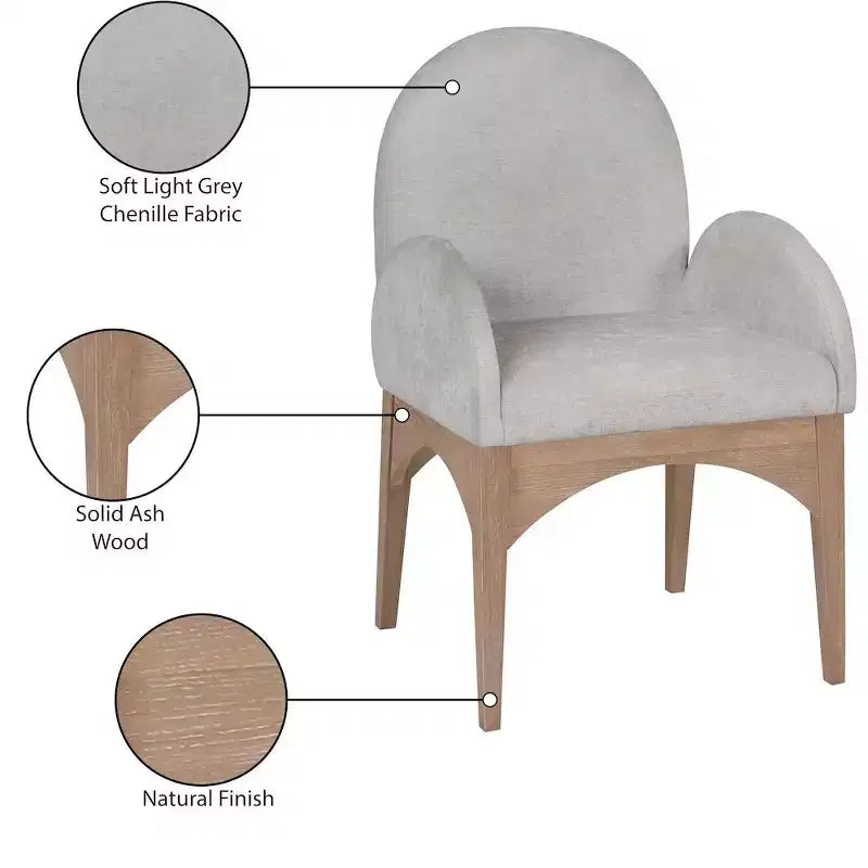 Meridian Furniture,Waldorf Chenille Fabric Dining Chair