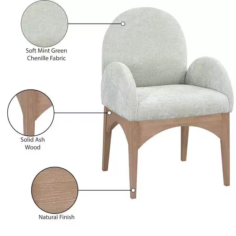 Meridian Furniture,Waldorf Chenille Fabric Dining Chair