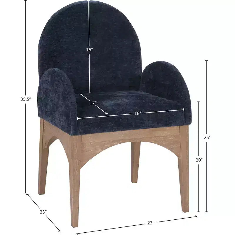Meridian Furniture,Waldorf Chenille Fabric Dining Chair