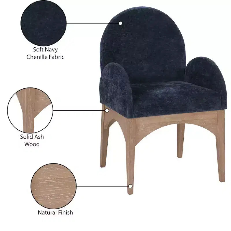 Meridian Furniture,Waldorf Chenille Fabric Dining Chair