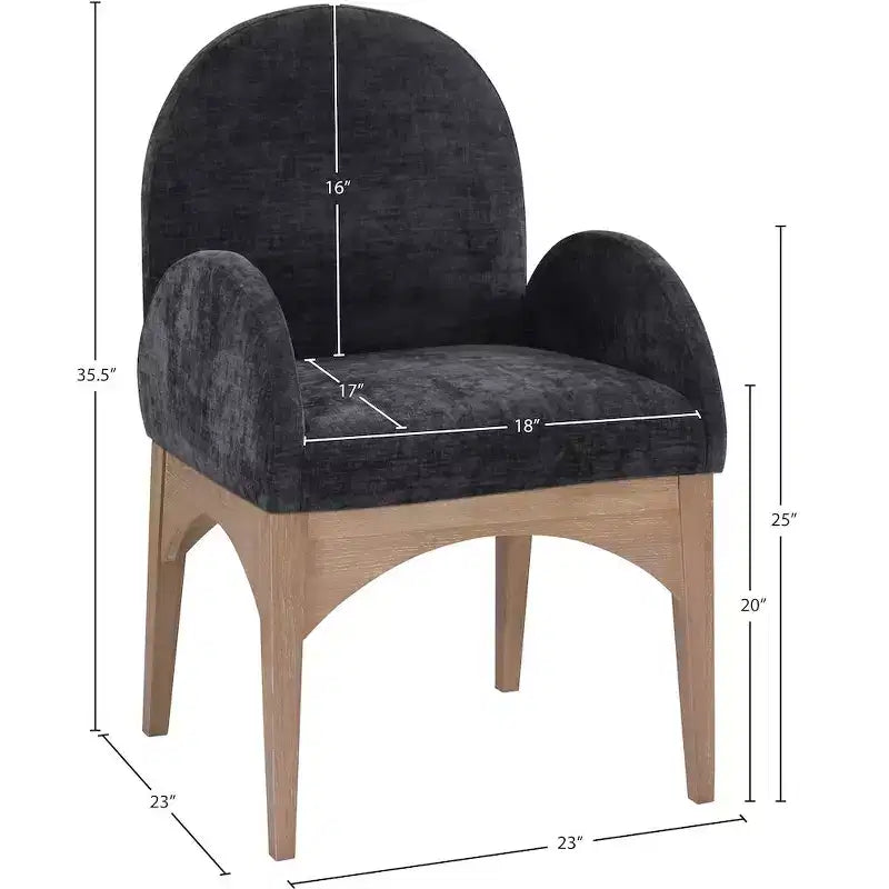 Meridian Furniture,Waldorf Chenille Fabric Dining Chair