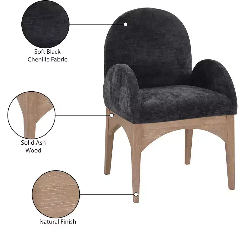 Meridian Furniture,Waldorf Chenille Fabric Dining Chair