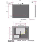 30x24 Inch LED Bathroom Mirror, Anti-Fog, Memory Function, Adjustable Brightness & Temperature, Wall Mounted Vanity Mirror