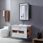 16 * 24 Inch Black Rectangular Bathroom Medicine Cabinet With Mirror