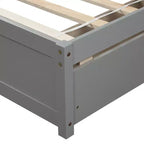 Twin Platform Storage Bed Wood Bed Frame with Two Drawers and Headboard White