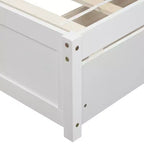 Twin Platform Storage Bed Wood Bed Frame with Two Drawers and Headboard White