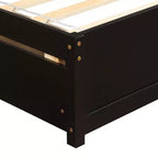 Twin Platform Storage Bed Wood Bed Frame with Two Drawers and Headboard White