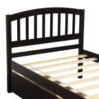 Twin Platform Storage Bed Wood Bed Frame with Two Drawers and Headboard White