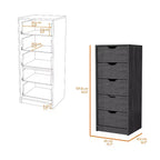 Okak Slim 5-Drawer Dresser Space-Efficient Storage with 25kg Total Capacity, Easy-Glide Drawers for Clothes, Toys Organization