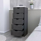 Okak Slim 5-Drawer Dresser Space-Efficient Storage with 25kg Total Capacity, Easy-Glide Drawers for Clothes, Toys Organization