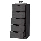 Okak Slim 5-Drawer Dresser Space-Efficient Storage with 25kg Total Capacity, Easy-Glide Drawers for Clothes, Toys Organization