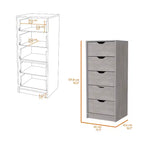 Okak Slim 5-Drawer Dresser Space-Efficient Storage with 25kg Total Capacity, Easy-Glide Drawers for Clothes, Toys Organization