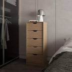 Okak Slim 5-Drawer Dresser Space-Efficient Storage with 25kg Total Capacity, Easy-Glide Drawers for Clothes, Toys Organization