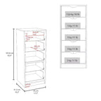 Okak Slim 5-Drawer Dresser Space-Efficient Storage with 25kg Total Capacity, Easy-Glide Drawers for Clothes, Toys Organization
