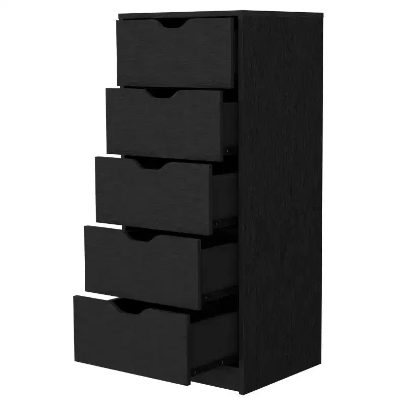 Okak Slim 5-Drawer Dresser Space-Efficient Storage with 25kg Total Capacity, Easy-Glide Drawers for Clothes, Toys Organization