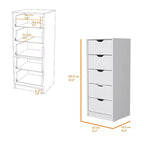Okak Slim 5-Drawer Dresser Space-Efficient Storage with 25kg Total Capacity, Easy-Glide Drawers for Clothes, Toys Organization