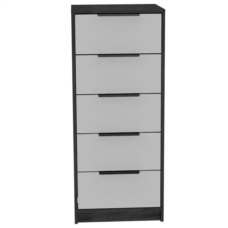 Okak Slim 5-Drawer Dresser Space-Efficient Storage with 25kg Total Capacity, Easy-Glide Drawers for Clothes, Toys Organization
