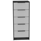 Okak Slim 5-Drawer Dresser Space-Efficient Storage with 25kg Total Capacity, Easy-Glide Drawers for Clothes, Toys Organization