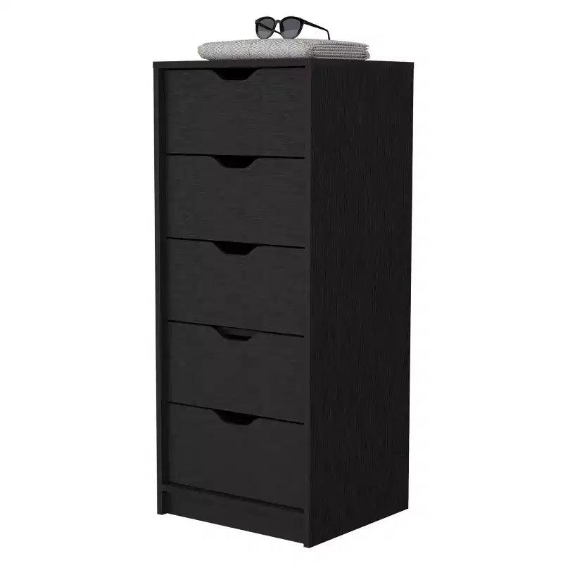 Okak Slim 5-Drawer Dresser Space-Efficient Storage with 25kg Total Capacity, Easy-Glide Drawers for Clothes, Toys Organization