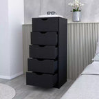 Okak Slim 5-Drawer Dresser Space-Efficient Storage with 25kg Total Capacity, Easy-Glide Drawers for Clothes, Toys Organization
