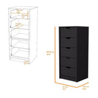 Okak Slim 5-Drawer Dresser Space-Efficient Storage with 25kg Total Capacity, Easy-Glide Drawers for Clothes, Toys Organization