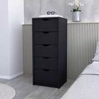 Okak Slim 5-Drawer Dresser Space-Efficient Storage with 25kg Total Capacity, Easy-Glide Drawers for Clothes, Toys Organization