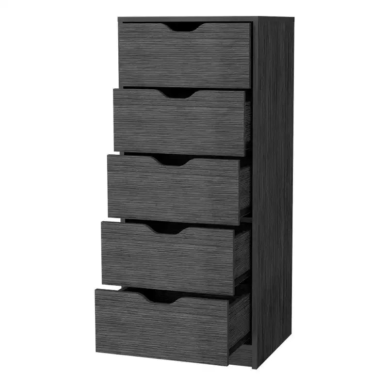 Okak Slim 5-Drawer Dresser Space-Efficient Storage with 25kg Total Capacity, Easy-Glide Drawers for Clothes, Toys Organization