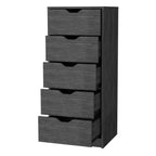 Okak Slim 5-Drawer Dresser Space-Efficient Storage with 25kg Total Capacity, Easy-Glide Drawers for Clothes, Toys Organization