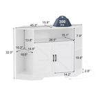 GustoWave Corner TV Stand, 45.3 Mid Century Modern TV Stand with Power Outlet & Storage for Living Room, Bedroom, White