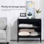 LIKEPAY Rattan Buffet 2-Door Storage Sideboard Cabinet with Adjustable Legs
