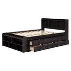 Whisen Full Bed with Bookcase Headboard & Storage