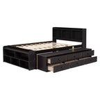 Whisen Full Bed with Bookcase Headboard & Storage