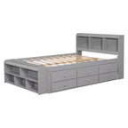 Whisen Full Bed with Bookcase Headboard & Storage