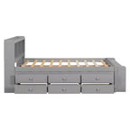 Whisen Full Bed with Bookcase Headboard & Storage