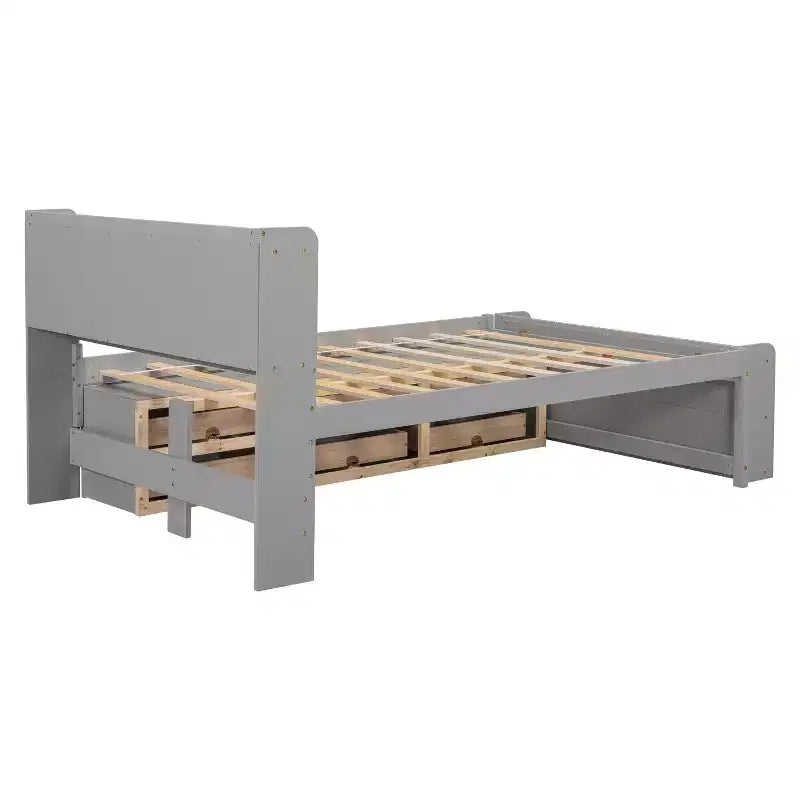 Whisen Full Bed with Bookcase Headboard & Storage