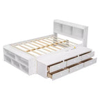 Whisen Full Bed with Bookcase Headboard & Storage