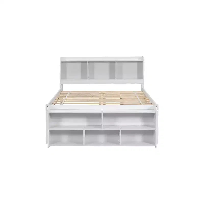 Whisen Full Bed with Bookcase Headboard & Storage