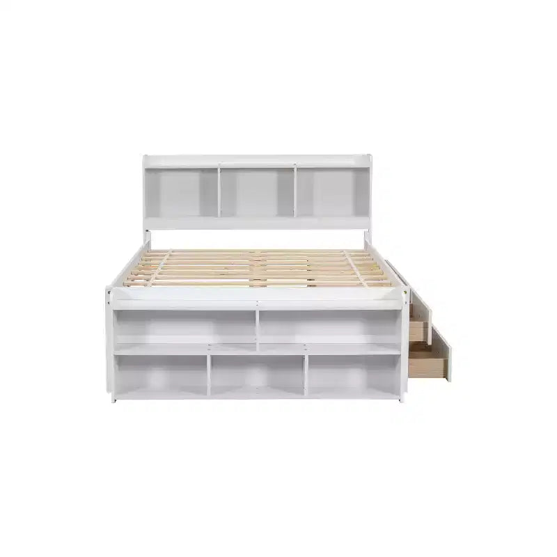 Whisen Full Bed with Bookcase Headboard & Storage