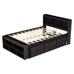 Whisen Full Bed with Bookcase Headboard & Storage