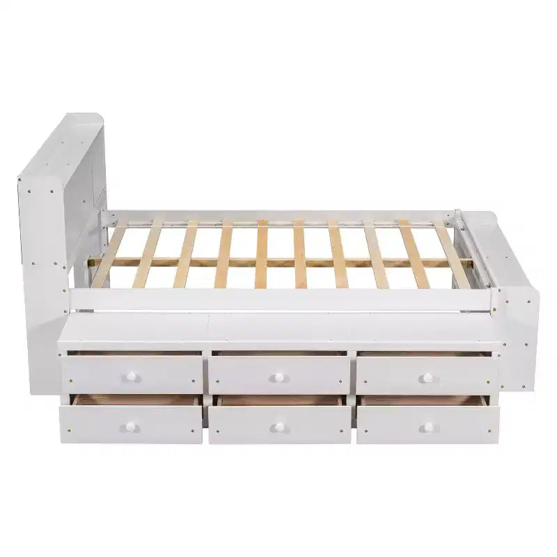 Whisen Full Bed with Bookcase Headboard & Storage