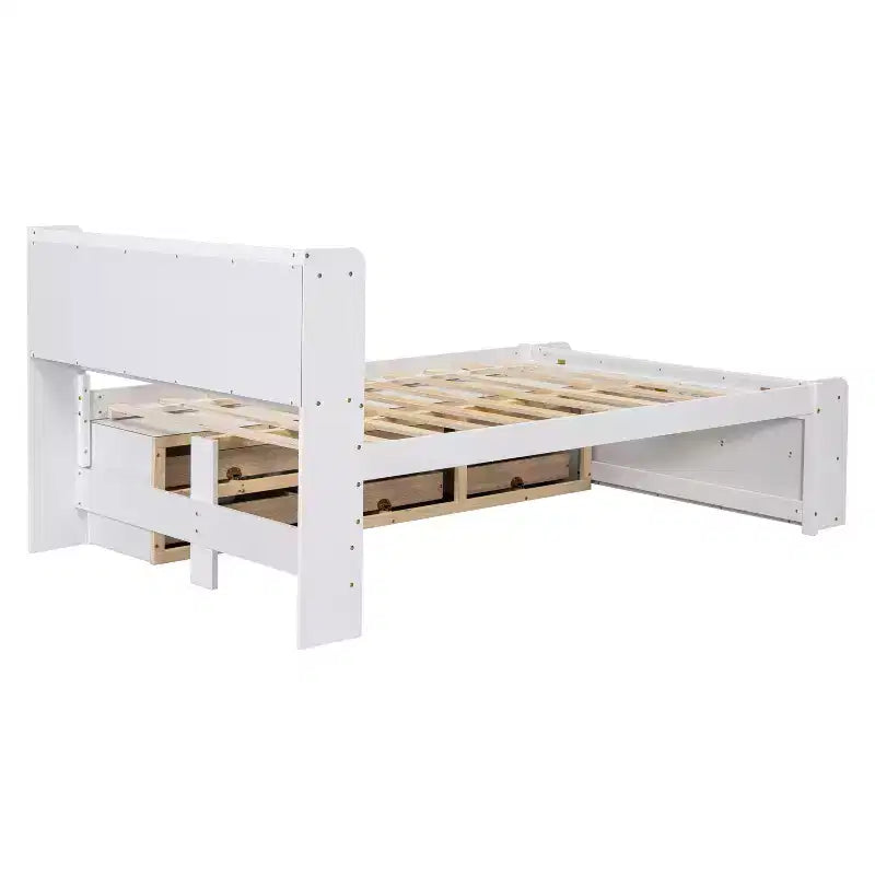 Whisen Full Bed with Bookcase Headboard & Storage