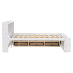 Whisen Full Bed with Bookcase Headboard & Storage