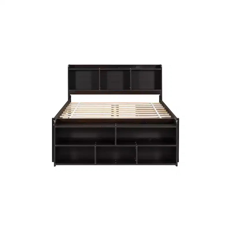 Whisen Full Bed with Bookcase Headboard & Storage