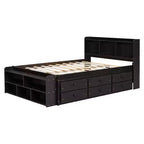 Whisen Full Bed with Bookcase Headboard & Storage
