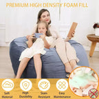 GustoWave Bean Bag Chair, Cozy Lazy Sofa for Adults Kids with Fillings