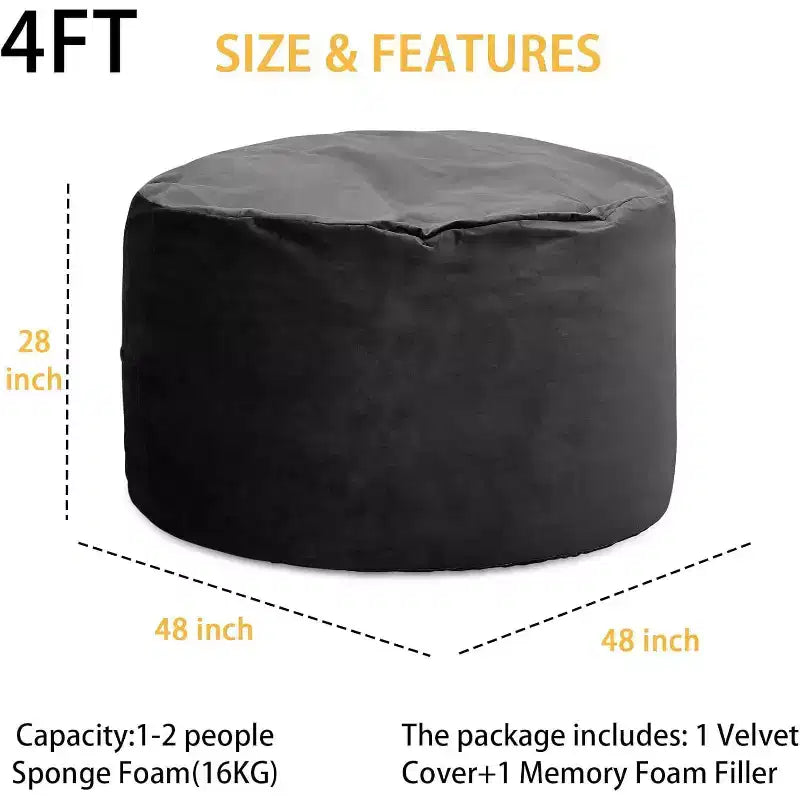 GustoWave Bean Bag Chair, Cozy Lazy Sofa for Adults Kids with Fillings