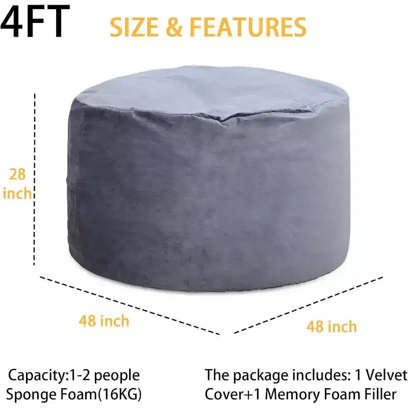 GustoWave Bean Bag Chair, Cozy Lazy Sofa for Adults Kids with Fillings