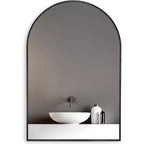 MAYEERTY 20x30 Metal Decorative Wall Mirror Framed Arched for Wall Black