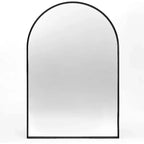 MAYEERTY 20x30 Metal Decorative Wall Mirror Framed Arched for Wall Black